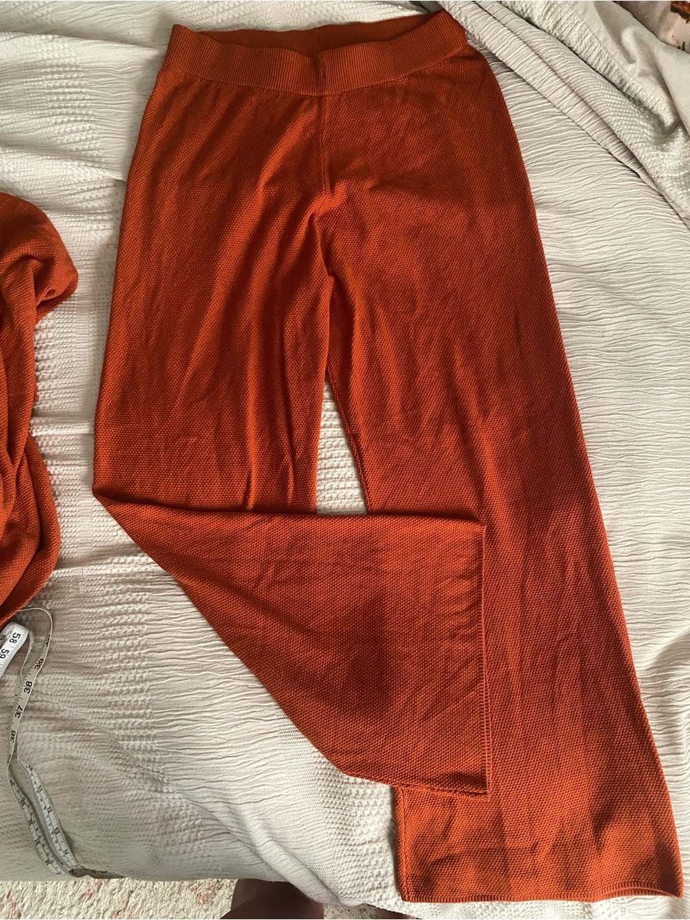 Rust Button-Neck Knit Lounge Set - Picture 3 of 4